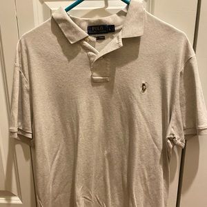 Ralph Lauren Polo. Size large. Tan/off white color